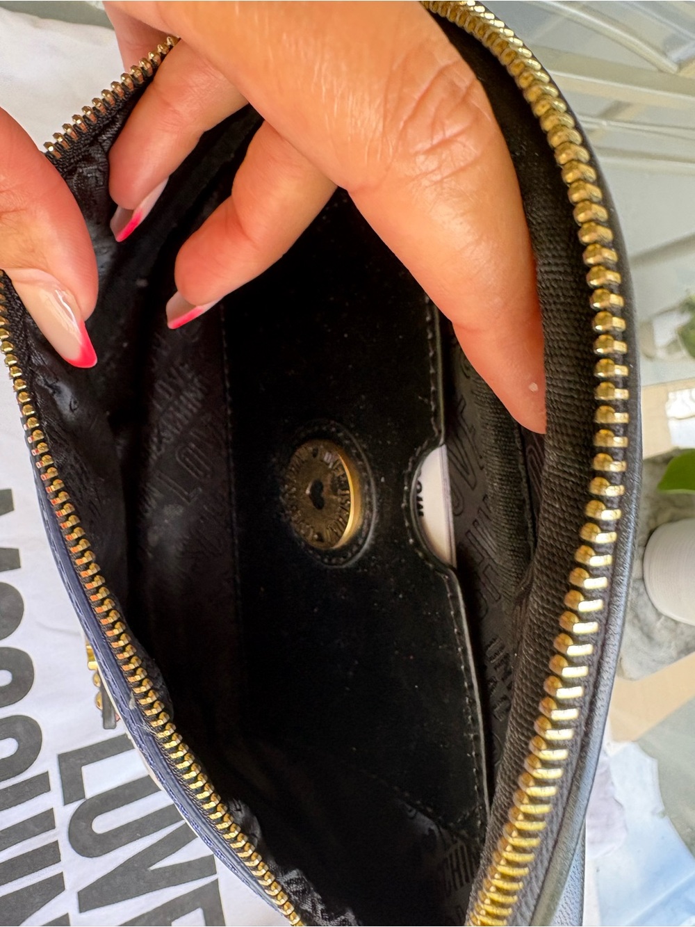 Love Moschino Quilted Cream, Red & Navy Belt Bag with Gold Logo - Picture 9 of 9